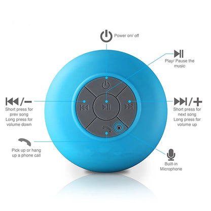 Mini Bluetooth Speaker Shower Subwoofer suction cup