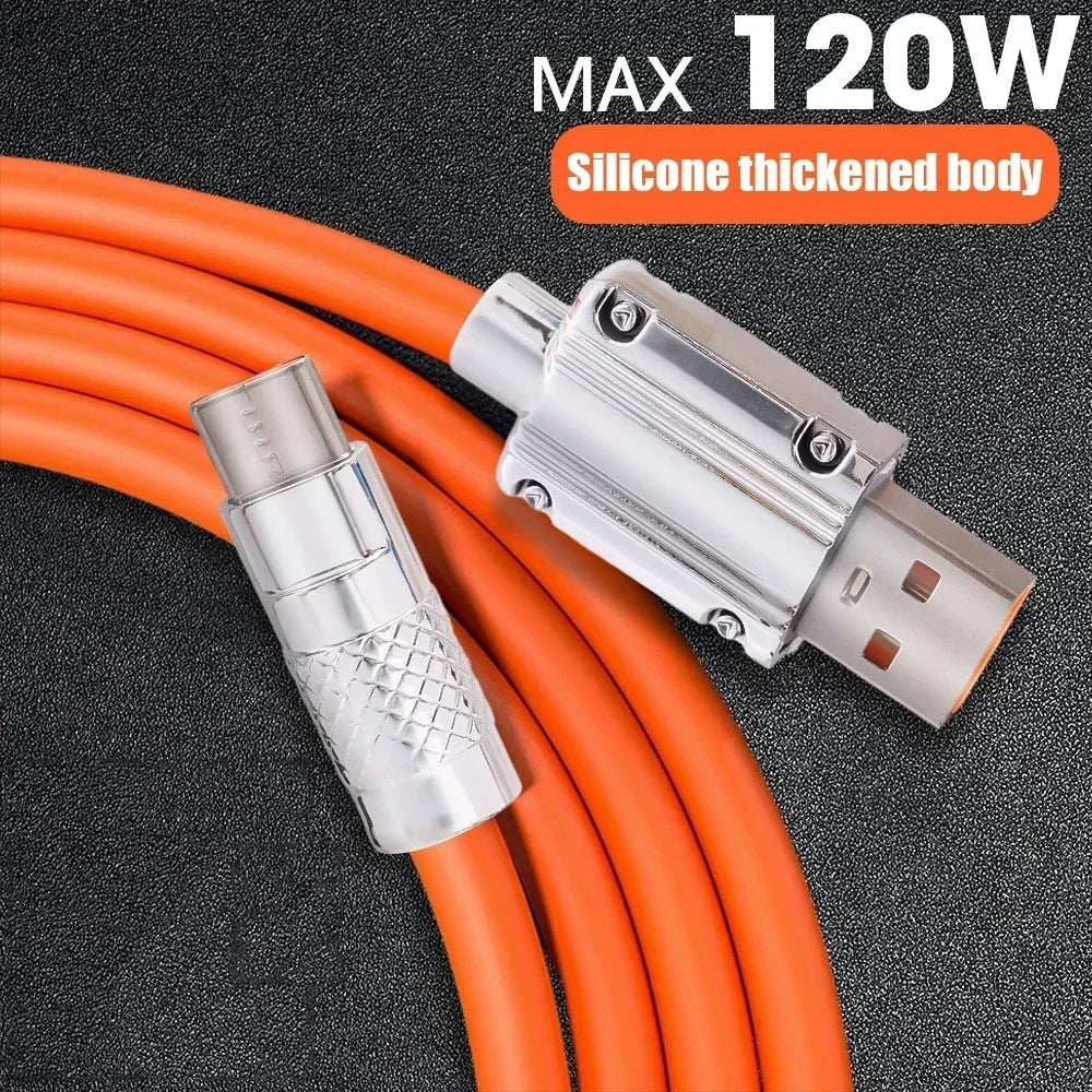 120W 6A Super Fast Charge USB Type C Liquid Silicone Cable