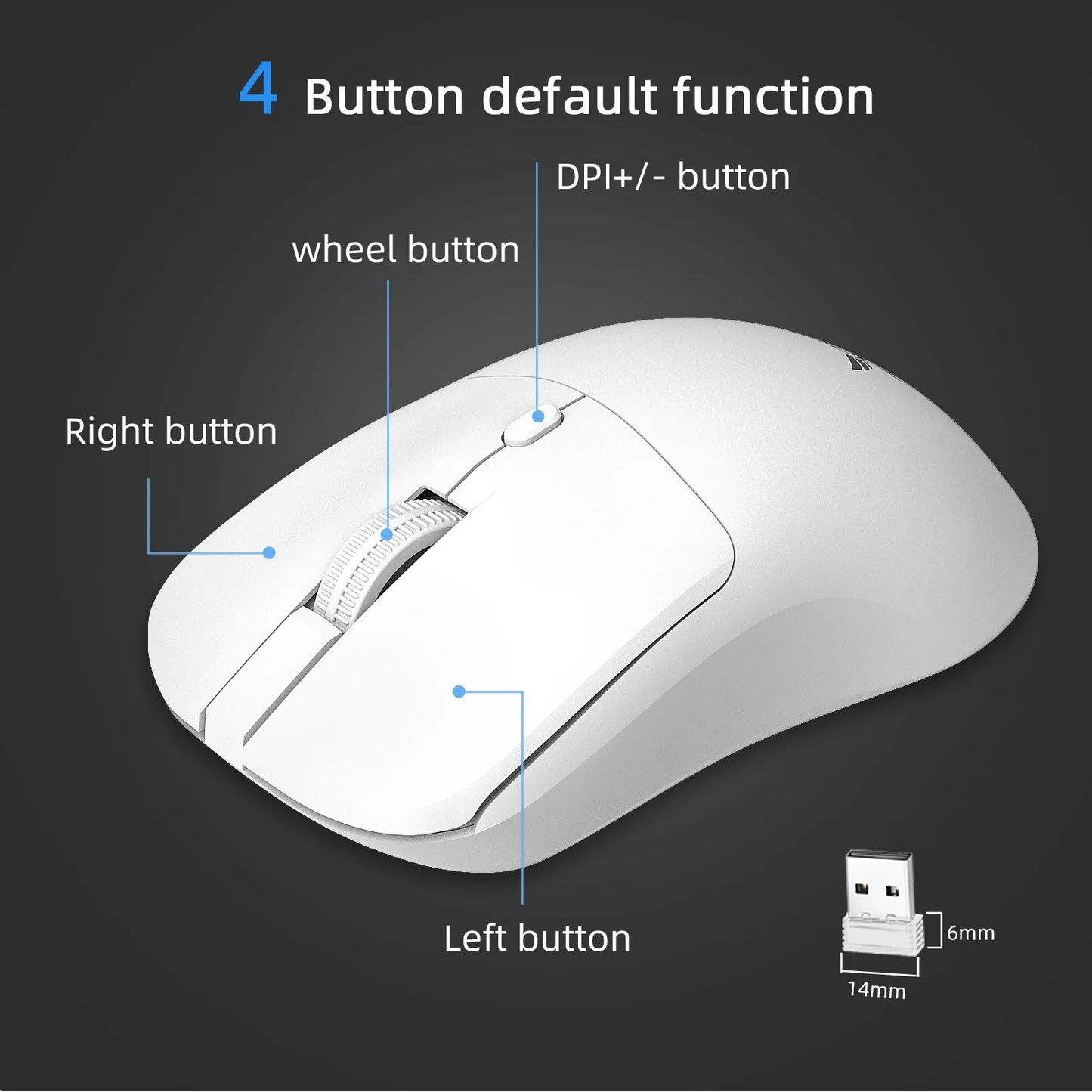 2.4G Wireless Mouse Ergonomic Gaming Mouse