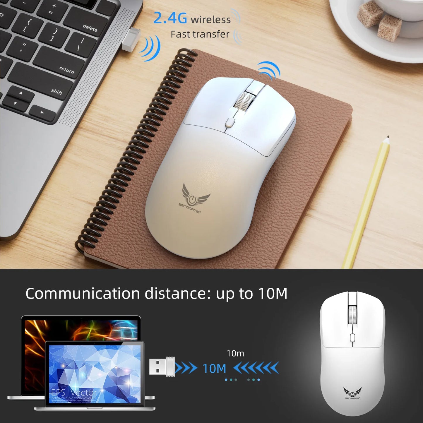 2.4G Wireless Mouse Ergonomic Gaming Mouse