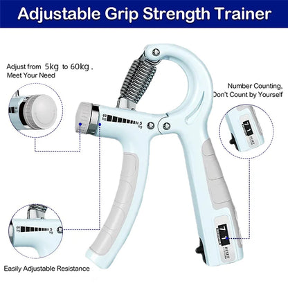 5-60kg Adjustable Hand Grip Strengthener Hand Grip Trainer With Counter Wrist Forearm And Hand Exerciser For Muscle Building