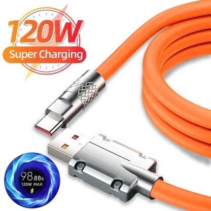 120W 6A Super Fast Charge USB Type C Liquid Silicone Cable