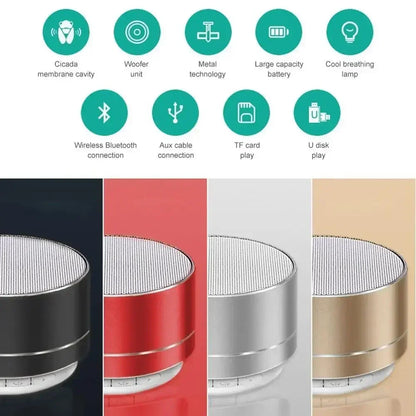 Portable Wireless Bluetooth Speaker,Mini Outdoor Speakers,TF Card,Music Surround Speaker,HD Voice Shocking Bass,A10