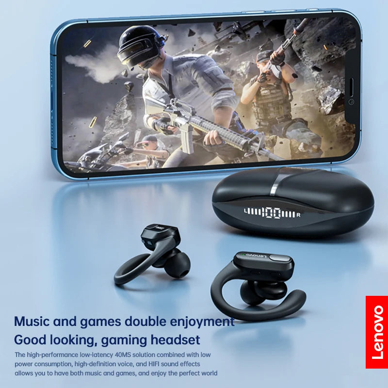 Lenovo XT80 Sports Wireless Earphones with Mics,Button Control, LED Power Display,Hifi Stereo Sound Bluetooth 5.3 TWS Headphones