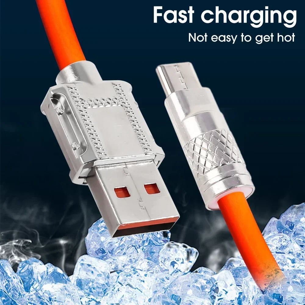 120W 6A Super Fast Charge USB Type C Liquid Silicone Cable